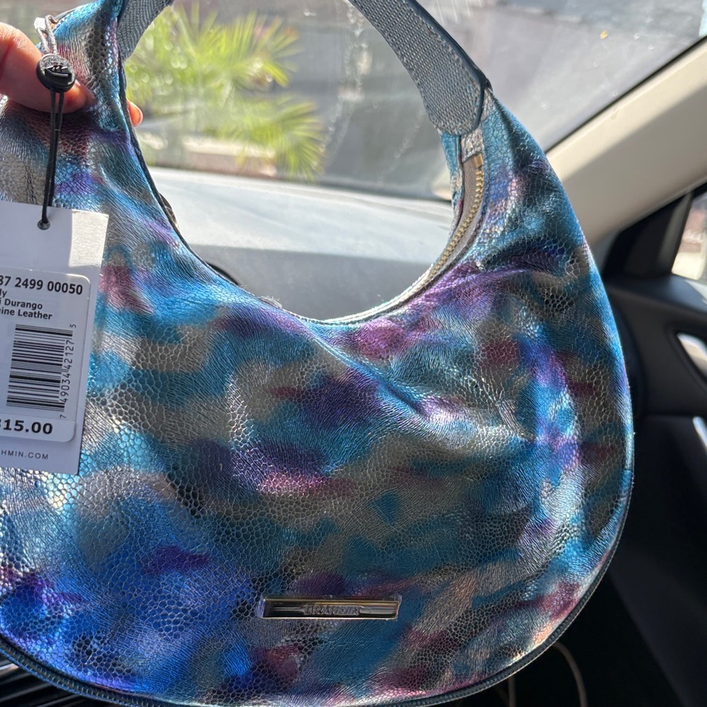 Brahmin Iridescent Blue Purple Metallic Hobo - Picture 4 of 5
